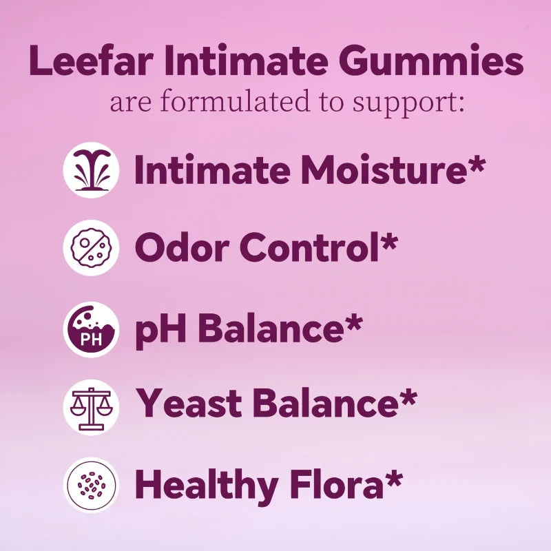 LeeFar Her Juicy Feminine Probiotics Gummies – pH Balance & Dryness Support – 60 Counts