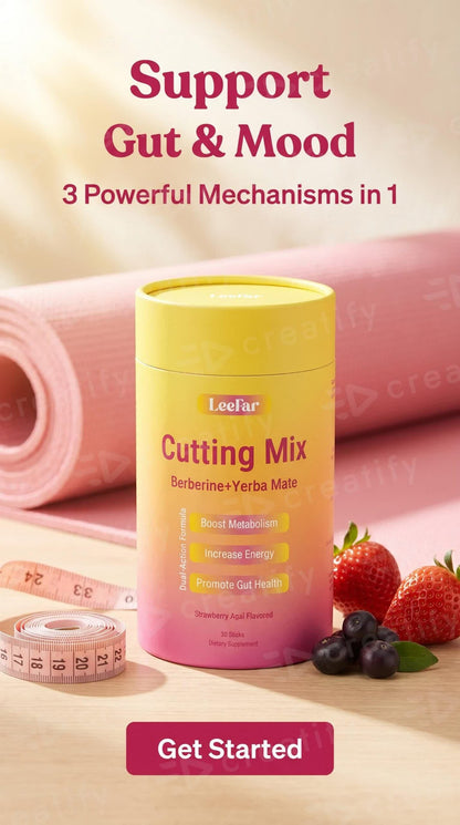 LeeFar Cutting Drink Mix – Strawberry Açaí Flavor – 21 Servings