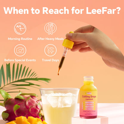 LeeFar Cutting Drops – Lymphatic-Focused Debloat Formula – Mango Dragonfruit – 30 Servings